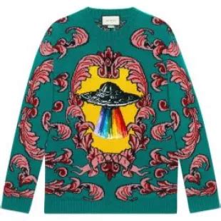 gucci ufo sweater replica|gucci bee embroidered sweater.